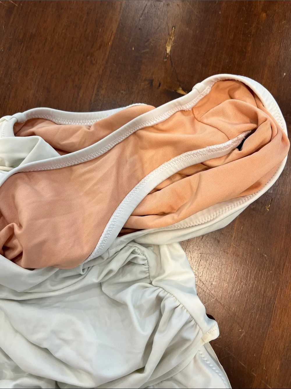 J. Crew White Tag One-Piece with Peach Lining